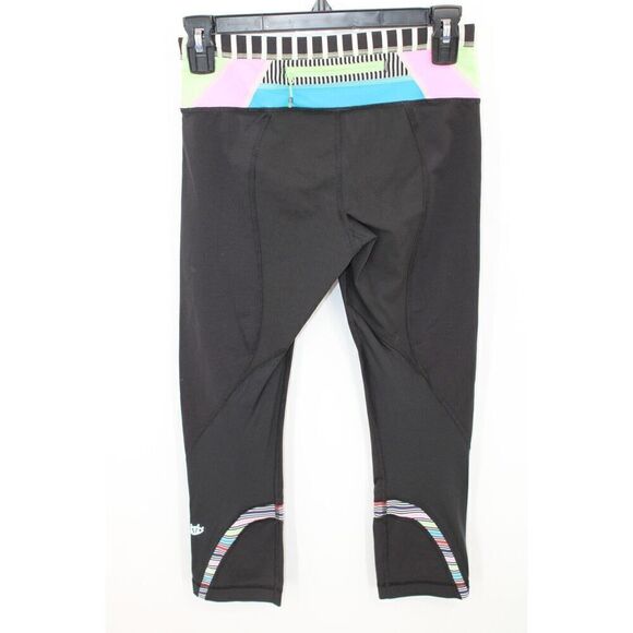 Lululemon Womens Run: Inspire Crop II Seawheeze Colorful Geometric Black 4 - Picture 4 of 7